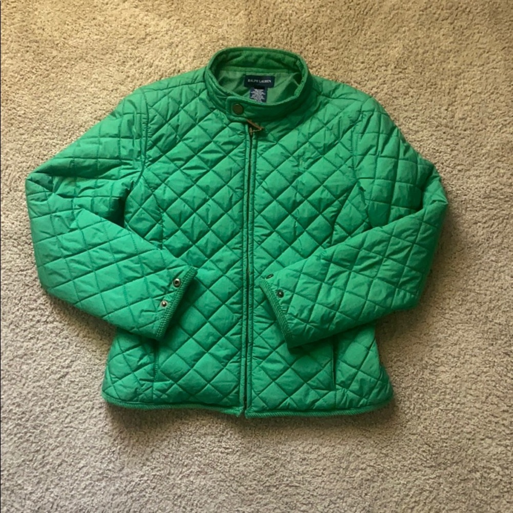 Ralph Lauren Puffy Pea Green Jacket Youth M 8/10